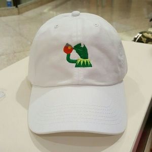 Kermit the frog sippin tea hat